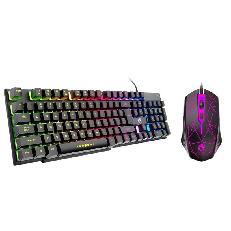 Wired Mechanical Feel Gaming Keyboard & Mouse Set – Silent, Universal for Desktop and E-sports