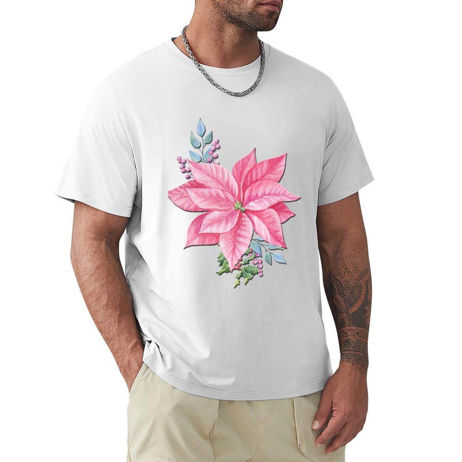 Unisexs Christmas Magical Winter Flowers Tshirt Retro Graphic Print Tshirt S