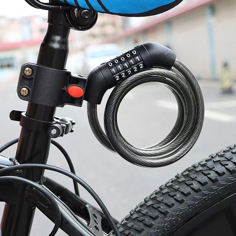 Anti-theft Combination Bicycle Lock - Portable Steel Chain for Mountain and Electric Bikes