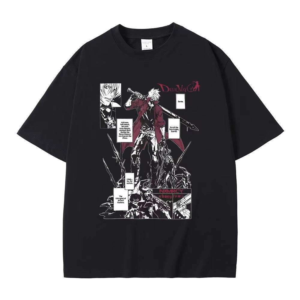 Hip Hop Cotton Game Vergil Dmc Oversize TShirt Devil May Cry for Men Women Tops Streetwear Summer Tee Game Enthusiast Fan Shirt