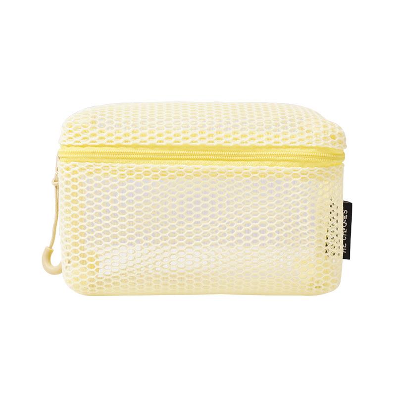 

Mesh Travel Toiletry Bag - Clear Zipper Travel Organizer, Reusable Cosmetic Makeup Bag For Women & Men жёлтый