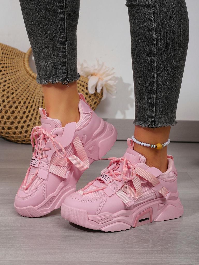 Mode Frühling Damen Sneaker Grün Plateau Sneaker Dicke Sohle Sportschuhe Mode Luxus Klobige Sneaker Tennis Slip On Freizeitschuhe