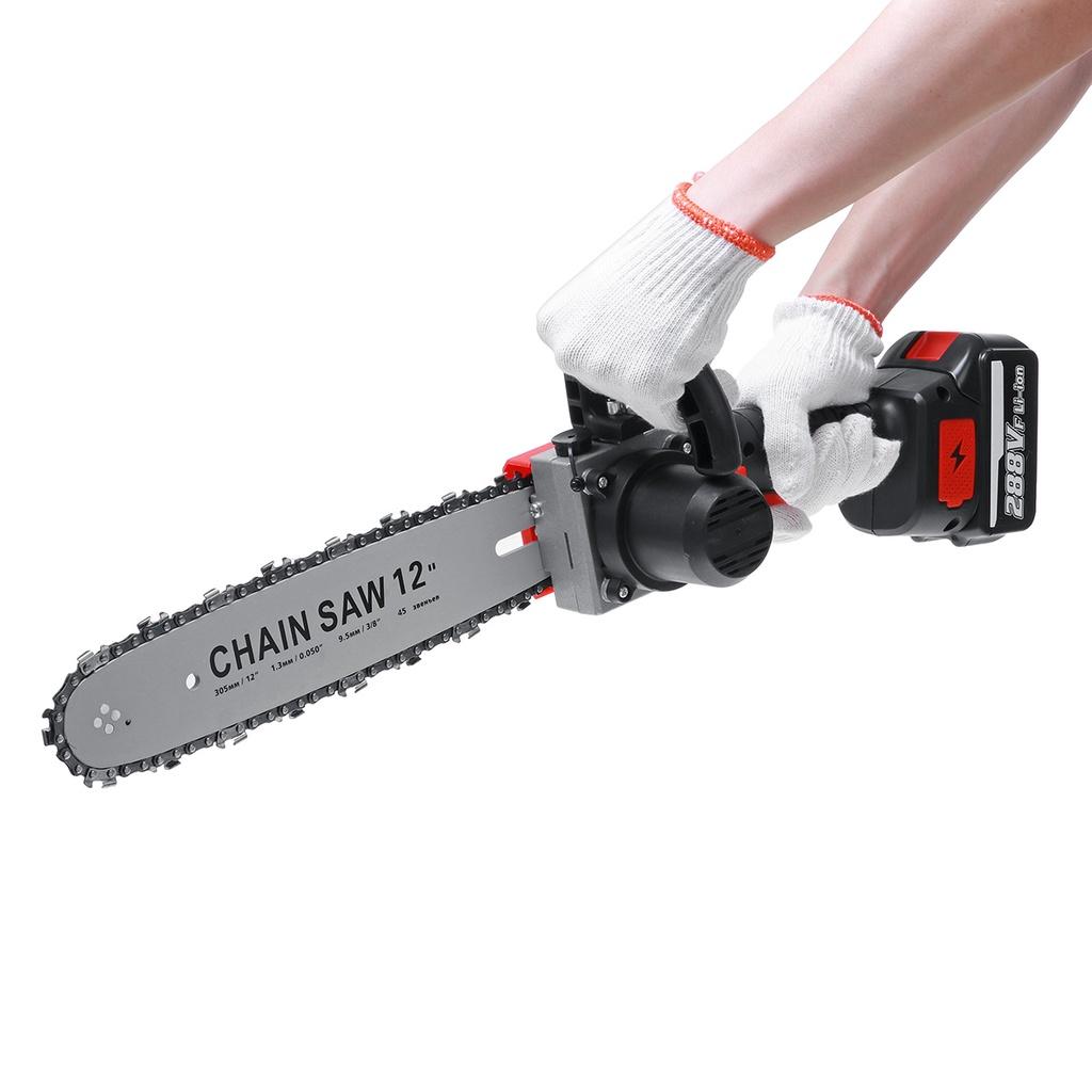 12 Inches Electric Saw Chainsaw with 2x15000mAh Battery Brushless Motor Rechargeable Wood Cutter For Battery 288VF