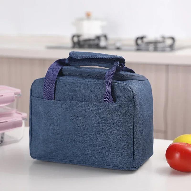 Portable Lunch Bag New Thermal Insulated Lunch Box Tote Cooler Handbag Bento Pouch Dinner Container School Food Storage Bags