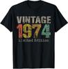 Cadeaux Vintage 1974 50e Anniversaire 50 Ans Pour Hommes Femmes T-Shirt