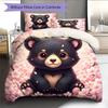 Cartoon Pattern Bedding Quilt Set Quilt Cover Pillowcase Home Decoration Birthday Gift (1 * Duvet Cover + 2 * Pillowcase, Without Core)