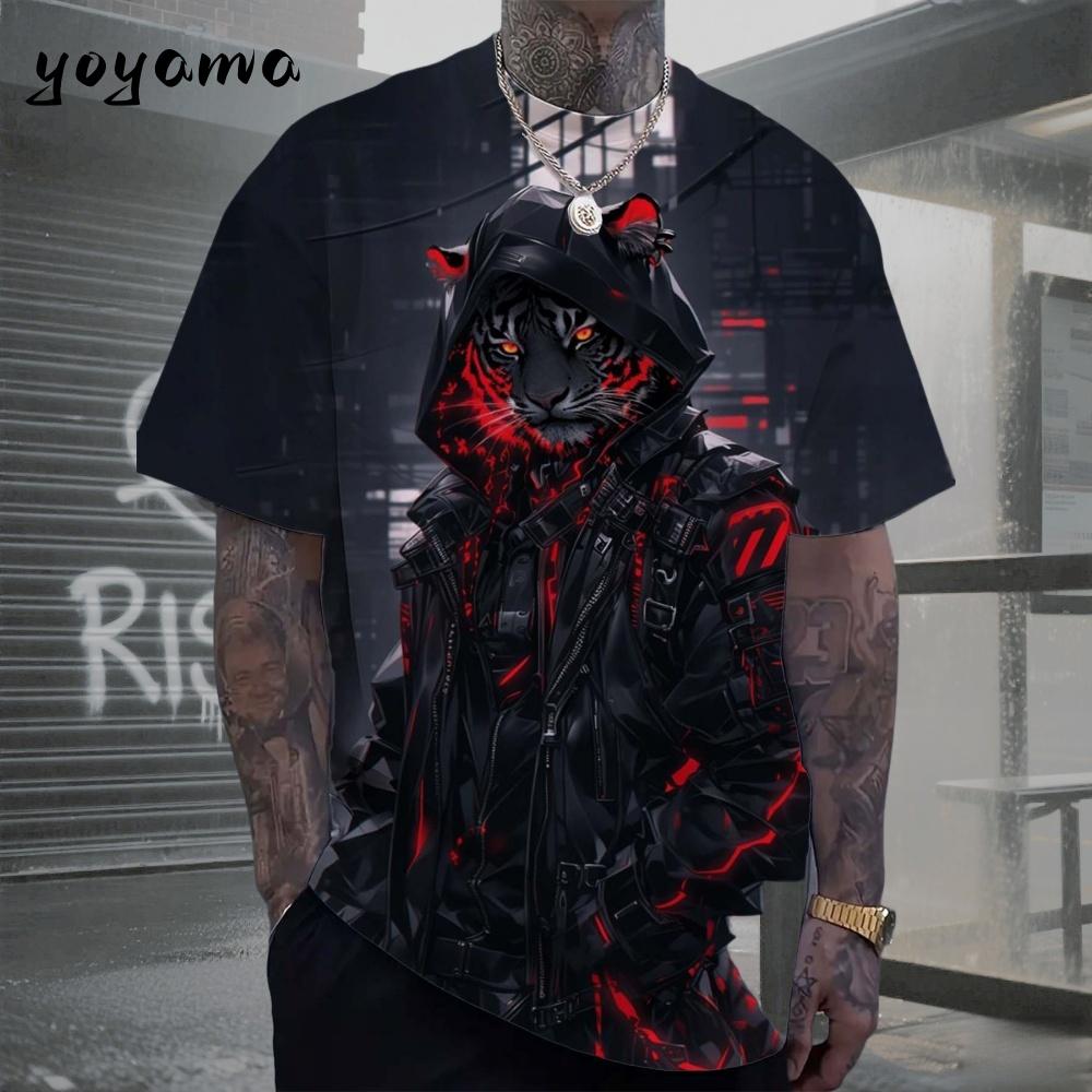 T-shirt da uomo Hip Hop con motivo Orso Stampa 3D Abbigliamento da uomo Estate Nuova Streetwear T-shirt Unisex Oversize Harajuku Abbigliamento da uomo