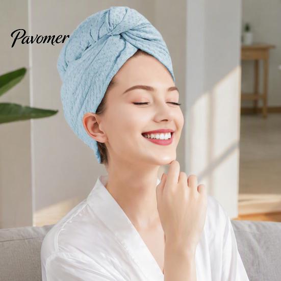Quick Dry Hair Wrap Microfiber Towel for Women, Fast Drying Waffle Turban Absorbent Women Wraps, Large Thick Anti Frizz Shower Wet Lightweight
