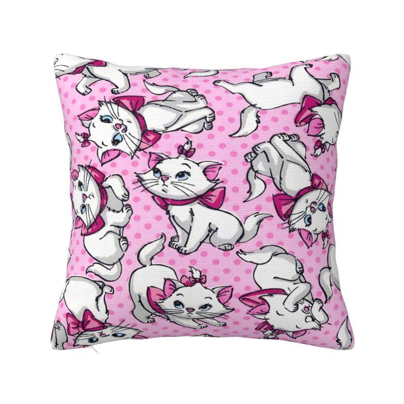 Custom Modern Marie Cat Rose Sofa Cushion Cover Soft Throw Pillow Case