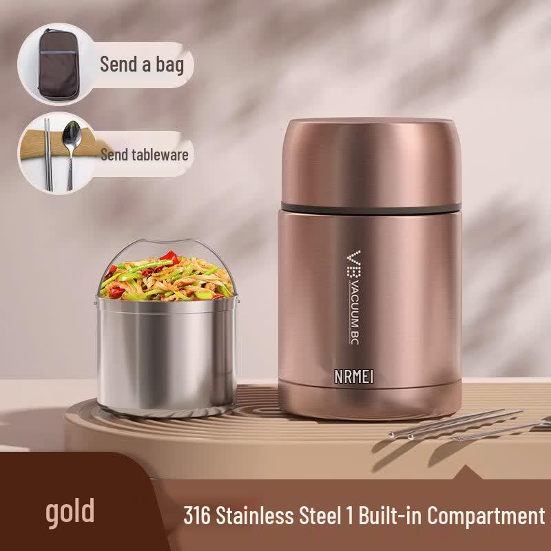 Youluo German 316 Stainless Steel Insulated Food Jar, 1200ml