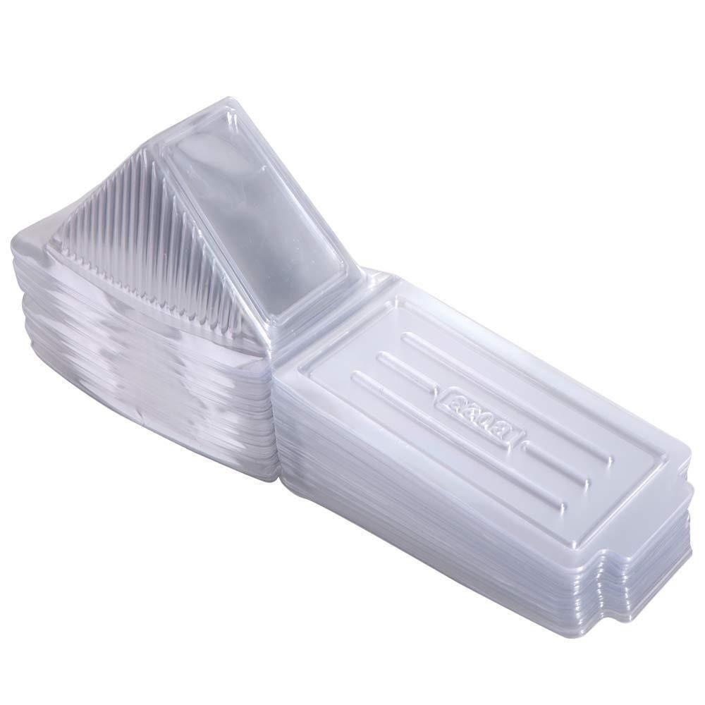 100Pcs with Lids Sandwich Triangle Case PET Wedge Boxes New Sandwich Packing Box  Kitchen