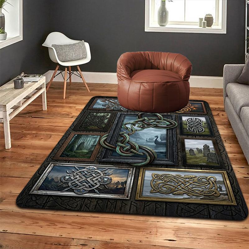 Art Collage Pattern Rug Floor Mat for Living Room or Bedroom Soft and Comfortable Carpet a Gift for Birthday and Holiday.