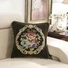 Embroidered Flowers Jacquard Cushion Cover 48x48CM Light Luxury Home Bed Headrest Pillowcase Car Office Sofa Seat Decor