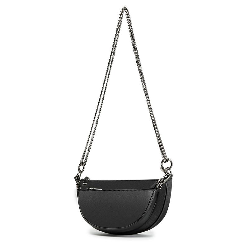 

Полукруглые новые сумки через плечо из плутония для женщин, новые однотонные сумки на цепочке, сумка-седло
