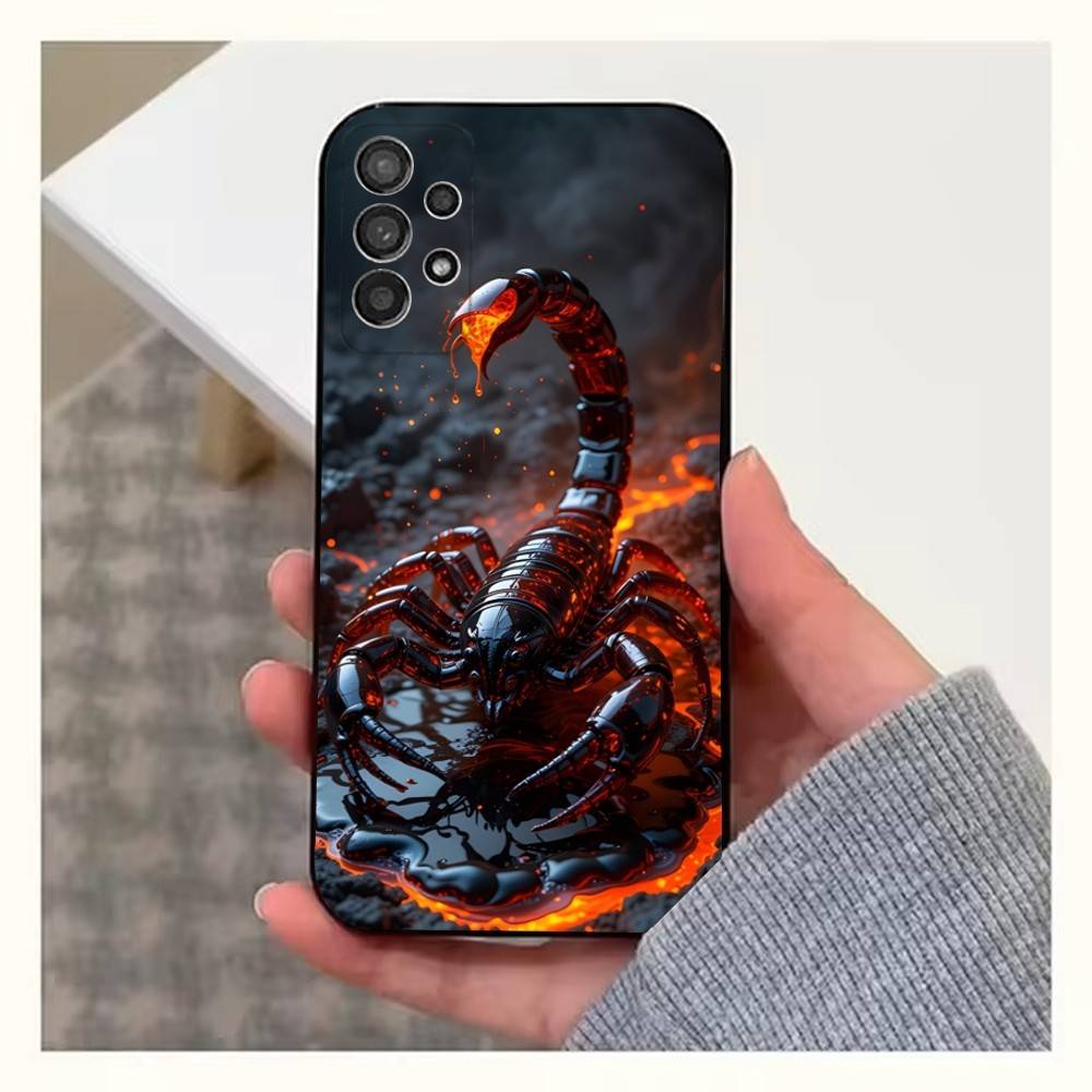 Cool Art Animal Scorpion Phone Case For Samsung S25,S24,S23,S22,S20,S21,S10,Ultra,Plus,Lite,FE,Soft Silicone Black Cover