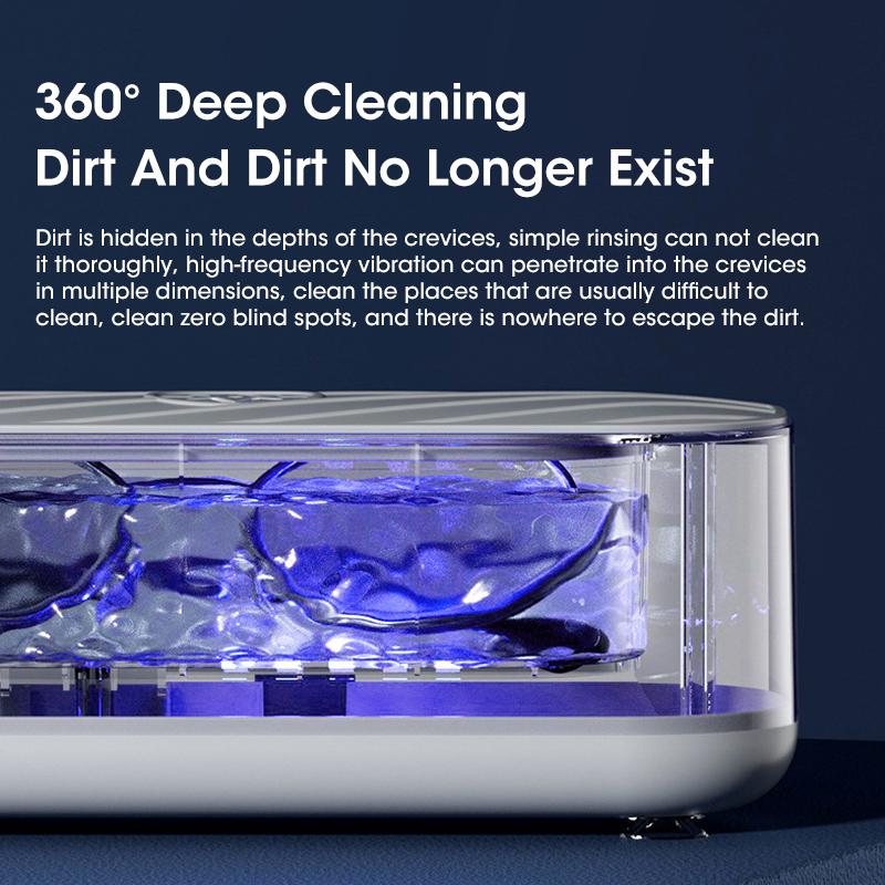 Portable Jewelry Cleaner Machine 45000Hz High Frequency Vibration for Jewelry Ring Silver Retainer Eyeglass Watch Dentures