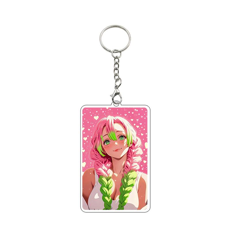 Anime 8cm Kamado Tanjiro Nezuko Agatsuma Zenitsu Cartoon Characters Acrylic Keychain Accessories Car Pendant Gifts Toy Wholesale