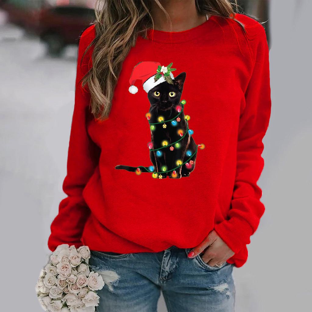 Women's Christmas Crew Neck Long Sleeve Sweatshirt