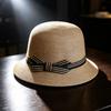 Straw bucket hat straw hat women's summer thin fisherman's visor women's sun hat fashion dome sun hat