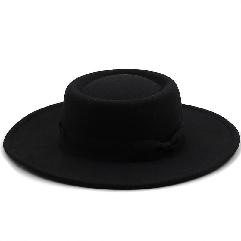 New 8.5CM Wide Brim Fedora Hat Jazz Hat Women Men Classic Felted Hat Panama Solid British Fascinator Women's Felt Hat