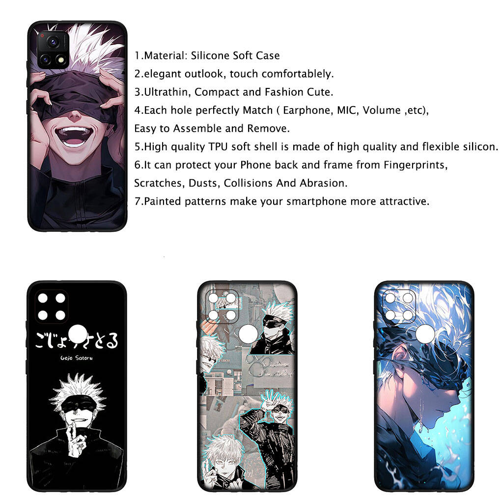 Cover for iPhone 17 16 15 Xiaomi Poco Redmi Note 14 13 12 Pro 16e Samsung Galaxy S25 S24 S23 OPPO Huawei Cartoon Jujutsu Gojo Satoru Kaisen Phone Case