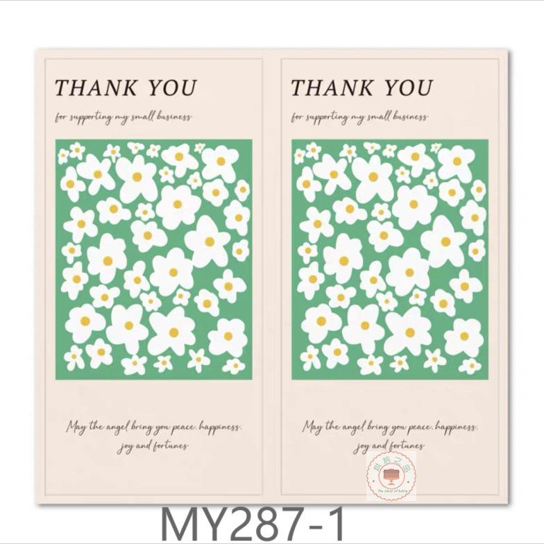 Floral Print Decorative Self-Adhesive Stickers: 50 Sheets/Pack for Gift Packaging and Bag Sealing