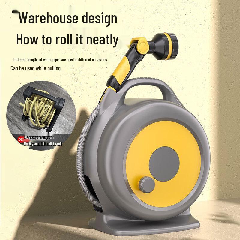 Moufu Garden Hose Reel Kit with D6 Spray Gun