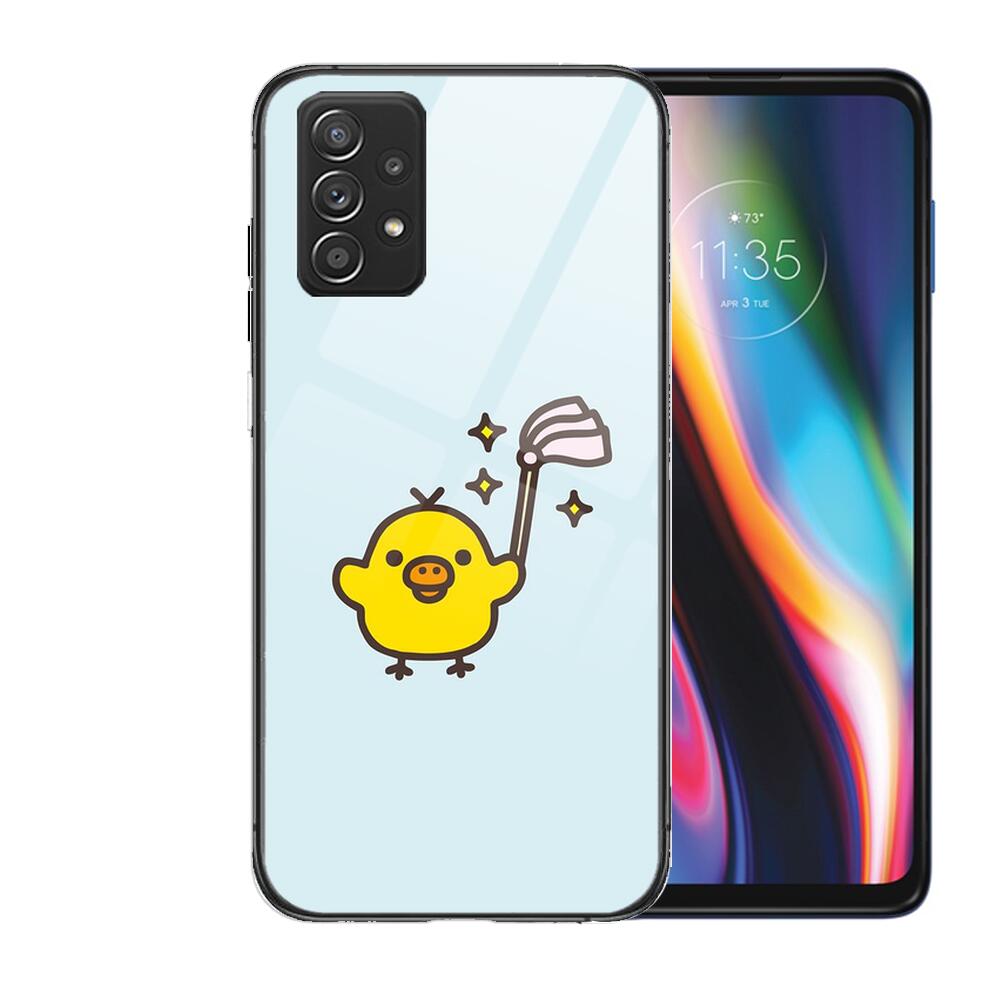 TOPLBPCS Cute Rilakkuma Tempered Glass Case Phone For Samsung Galaxy A51 A71 A60 A70S A70 A80 A21S A41 A20E A50 A30S 5g A32 A40S