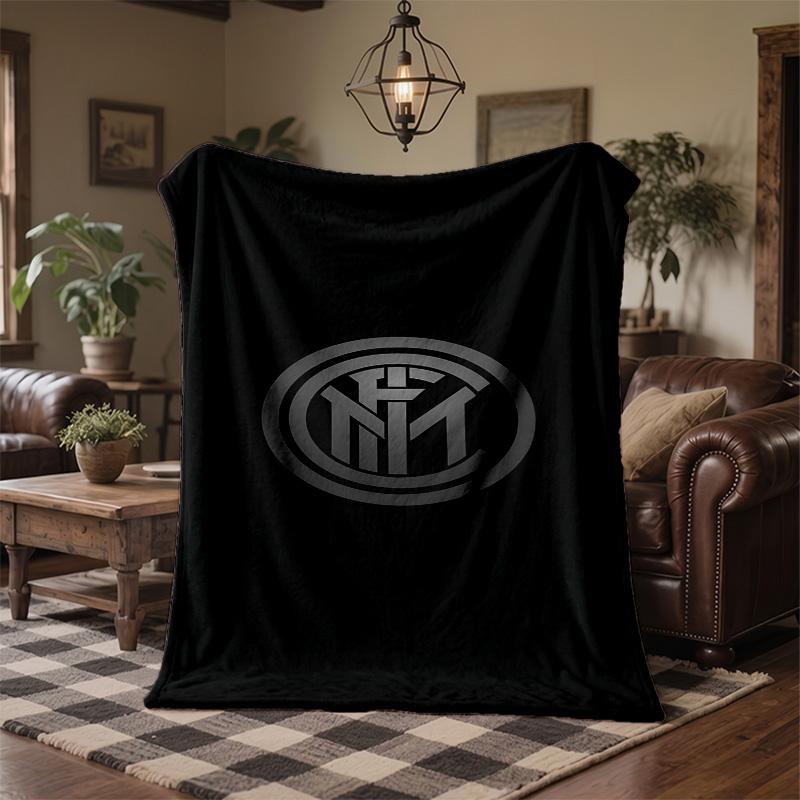 Inter Milan Print Flannel Blanket Soft Warm Sofa Bed Throw Blanket For Home Office Bedroom