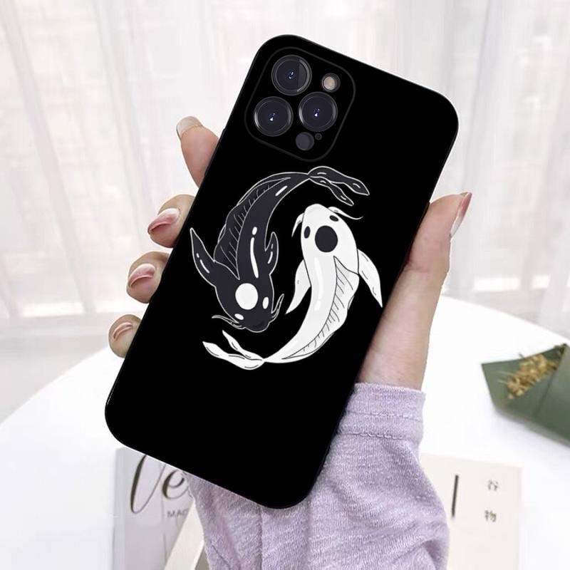 Pouzdro na telefon s uměním Jin Jang ryb Silikonové měkké Pro iphone 14 13 12 11 Pro Mini XS MAX 8 7 6 Plus X 2020 XR Kryt