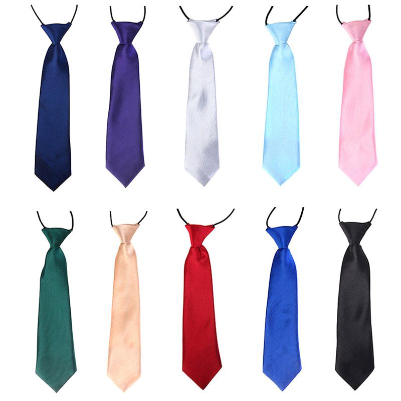 Boys Elastic Wedding Tie Childrens Kids Silk Satin For any age 27cm hot pink