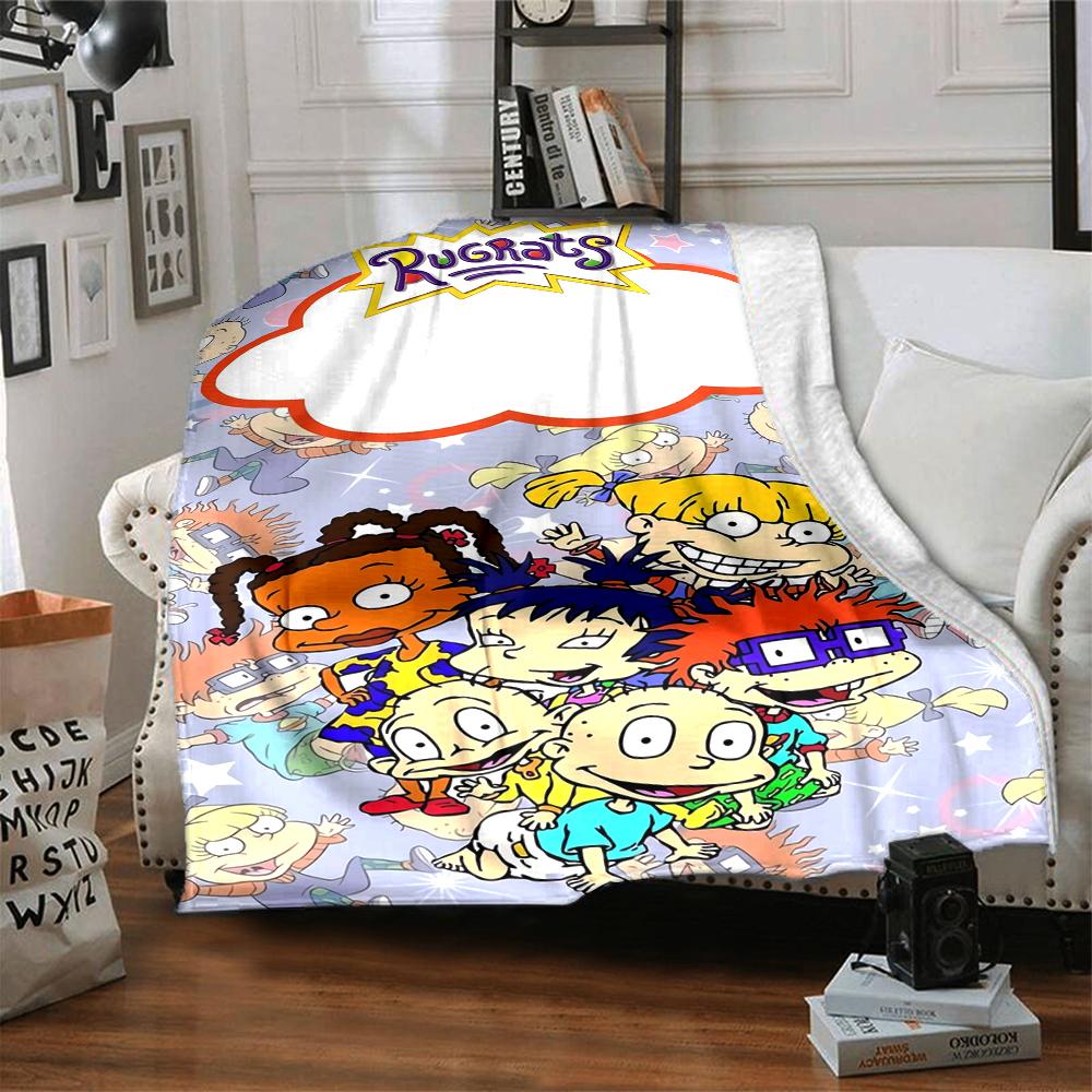 Rugrats Theme Printed Blanket - Perfect for Couch, Bed, Travel & Outdoor Use | Machine Washable, Cozy & Durable.