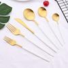 30PCS Geschirr Matte Grün Gold Bunte Edelstahl Besteck Messer Dessert Gabel Löffel Party Home Küche Geschirr Besteck Set