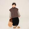 Boys Autumn and Winter Solid Color Simple Thickened Warm Vest Middle and Small Children Loose Casual Convenient Jacket