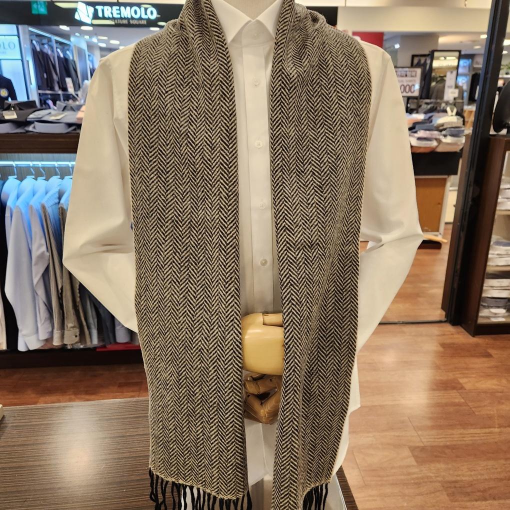 Шерстяной шарф Bachi 100% Серый елочка VM1M4BR117 GO_Филиал Бупён