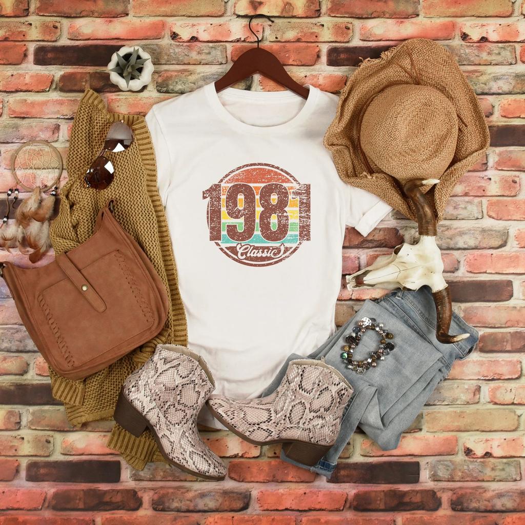 Vintage 42 let starý outfit dárek pro tátu grafický potisk tričko Vintage 1981 nejlepší kazeta trend Harajuku grafická trička
