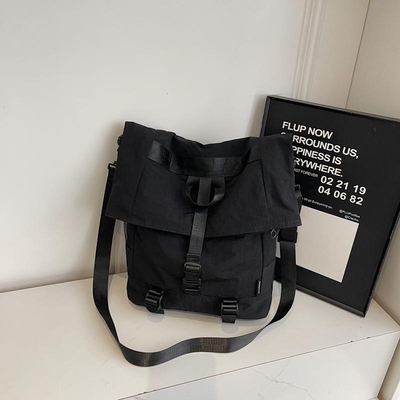 Nylon Bag Women's Large Capacity Multi-Use Shoulder Bag Student Crossbody Bag Solid Color Backpack