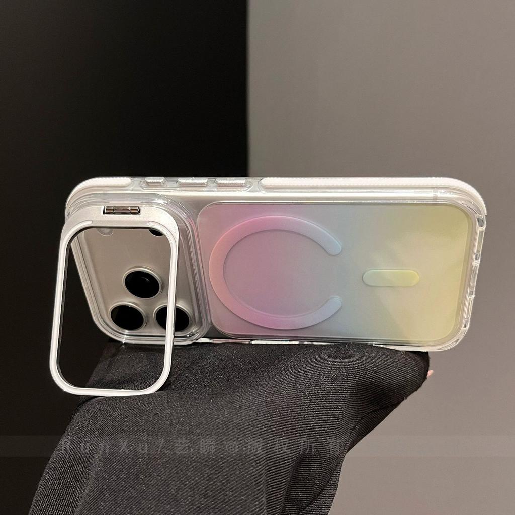Gradual change smudge transparent case for Apple 11ProMax mobile phone case new iPhone11 frame invisible bracket
