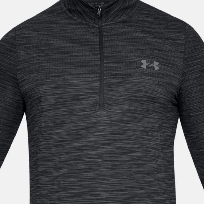 Under Armour Casual Sports Stand Collar Half Zip Long Sleeve T-Shirt Men Tops Black 1325632-001