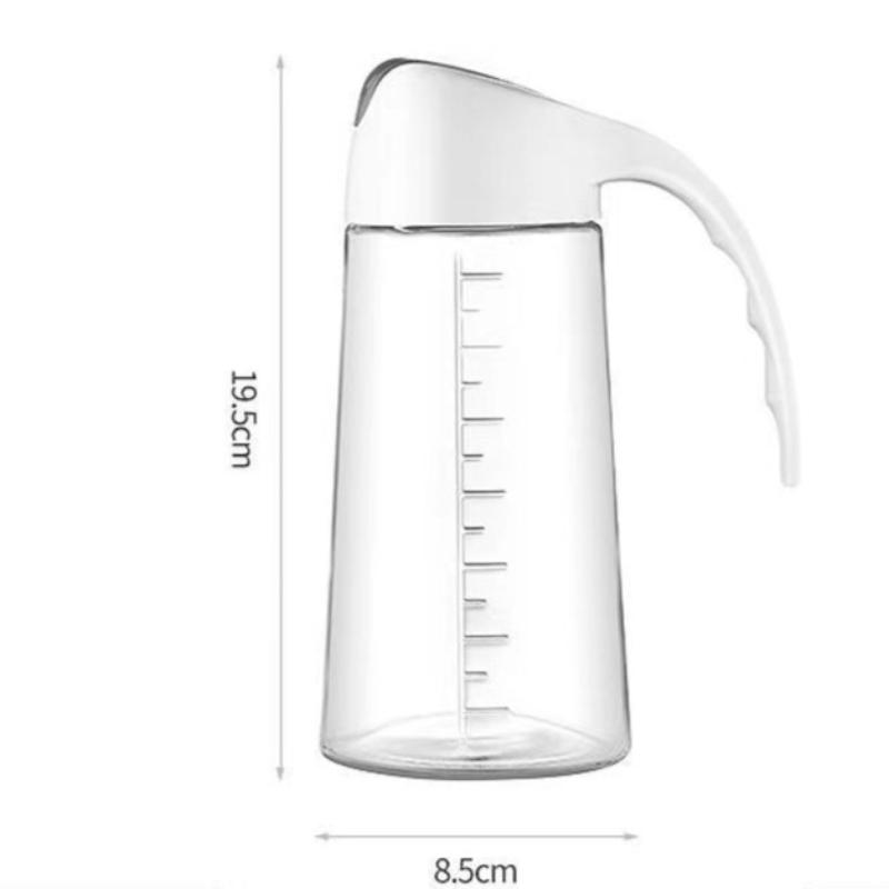 630ml Automatic Opening&Closing Glass Oil Pot Oil Bottle Leak Proof with Scale Cooking Wine Soy Sauce Pot Household Kitchen Tool чистый