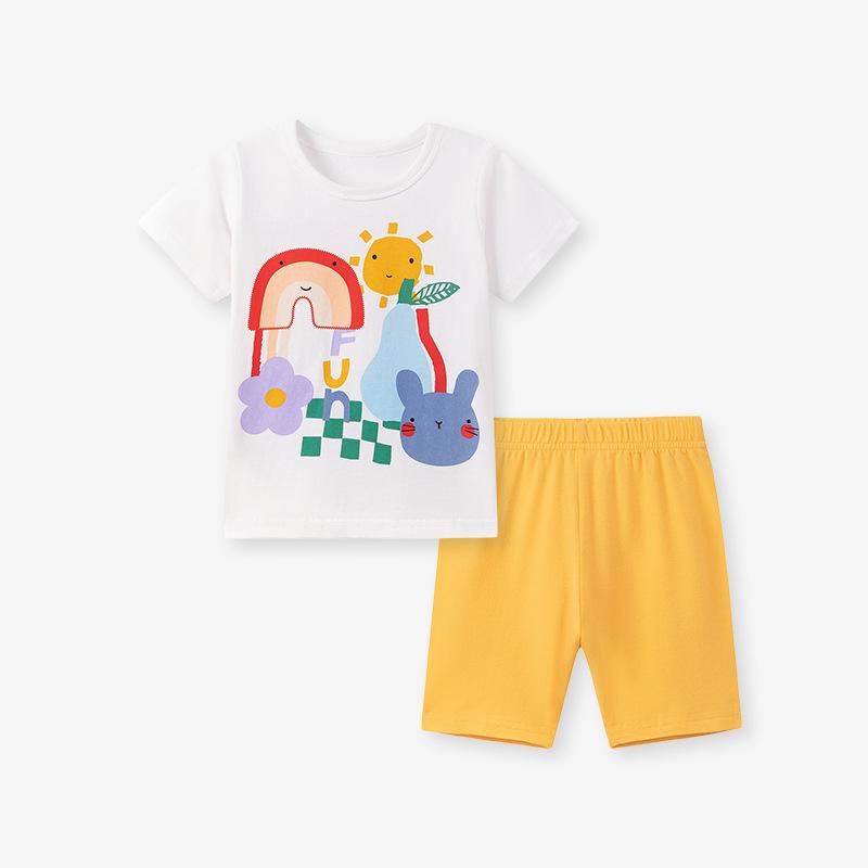 Летний комплект для девочек Little Maven: Футболка с мультяшным принтом и шорты 110cm (4 Years)