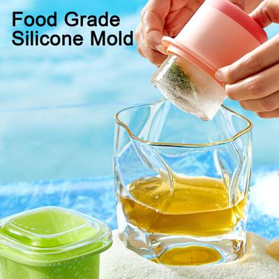 Silicone Ice Cube Mold with Lid Reusable Ice Ball Maker Large Flexible Ice Tray for Cocktails Drinks Kitchen Gadgets