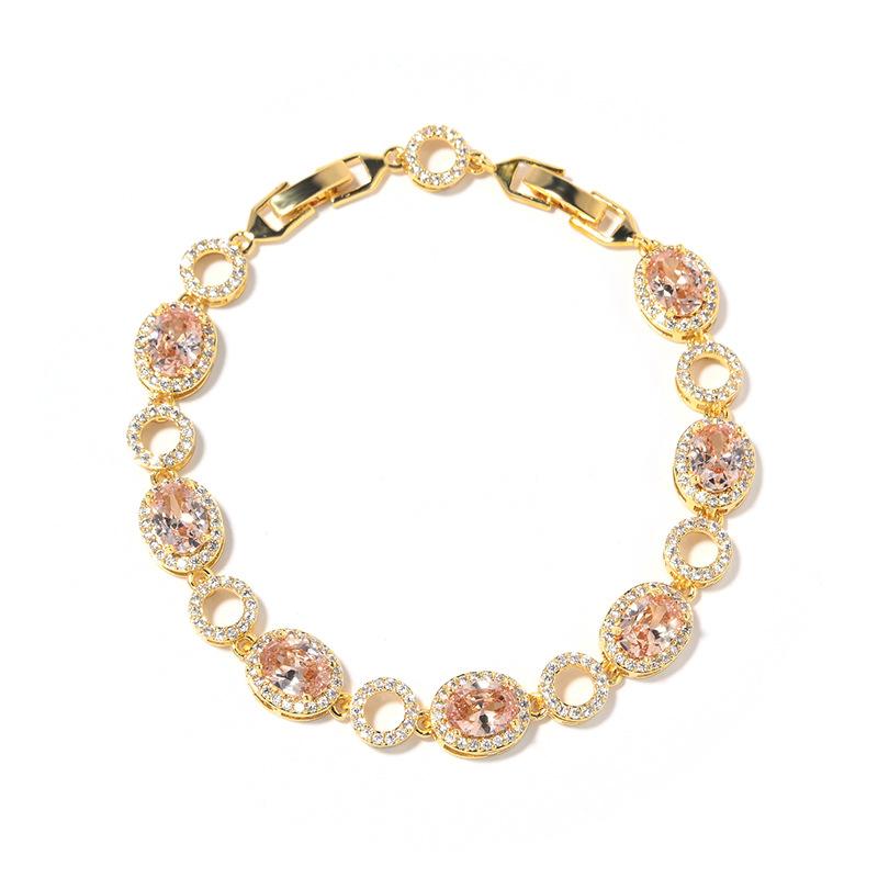 Popular Jewelry Accessories Color Zircon Jewelry Bracelet Brass Electroplated Platinum Jewelry