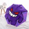 Fantasia di Gengar viola, ombrello pieghevole automatico, design portatile e pieghevole, 8 stecche, un regalo di Natale o di compleanno.