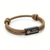 Bracciale Diabete di Tipo 2 Acciaio Inossidabile Barra Incisa Corda di Nylon Intrecciata Doppia per Uomo Donna