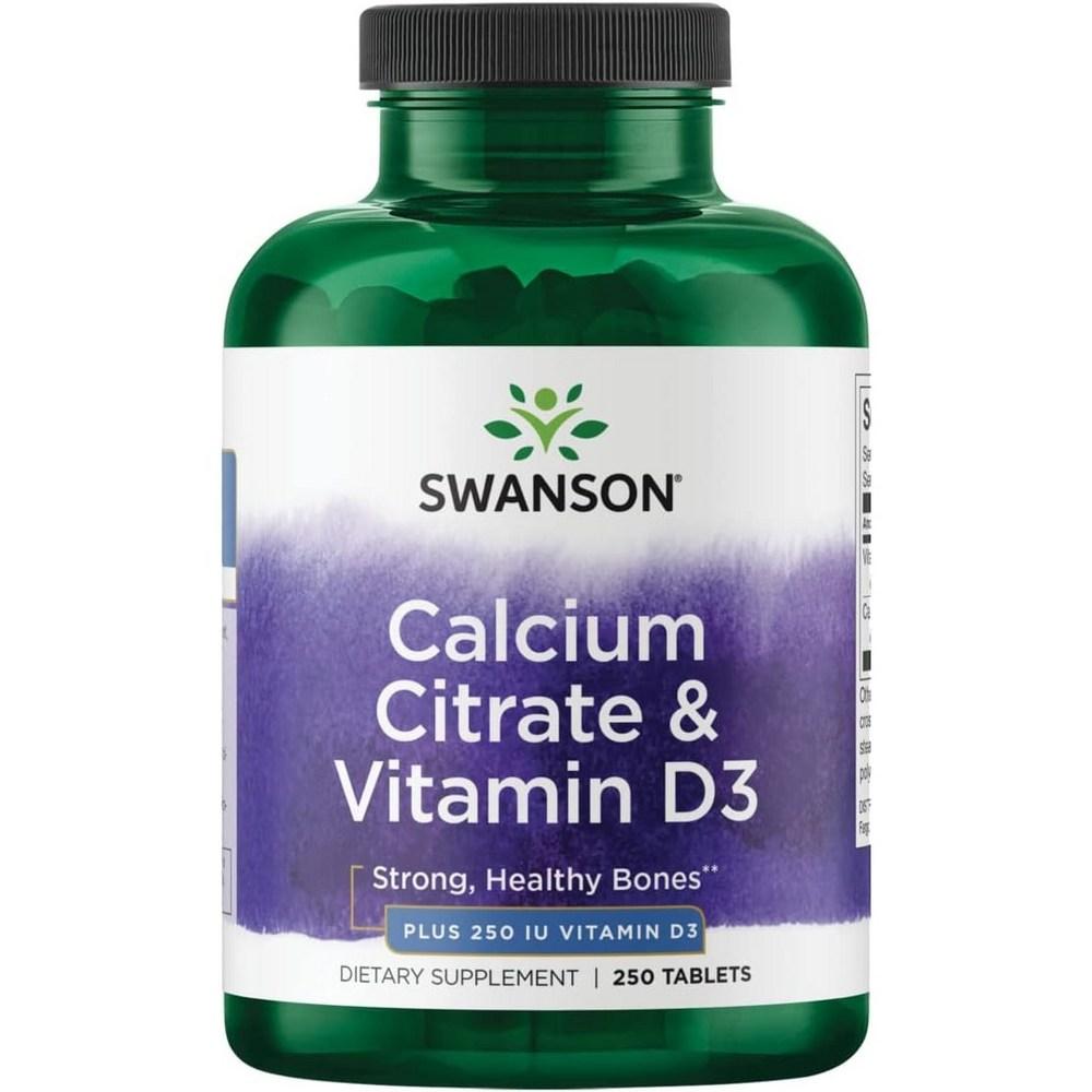 Swanson Calcium Citrate & Vitamin D Tablets 250 Tablets 1 pcs