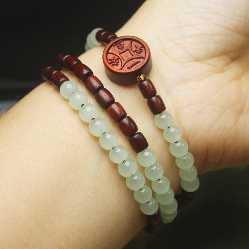 Red Sandalwood Multi-Layer Mala Bracelet Simple Forest Style Literary Gift