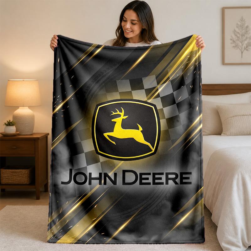 John Deere Print Flanelldecke Gemütliche Leichte Plüschdecke für Bett Sofa Haushalt