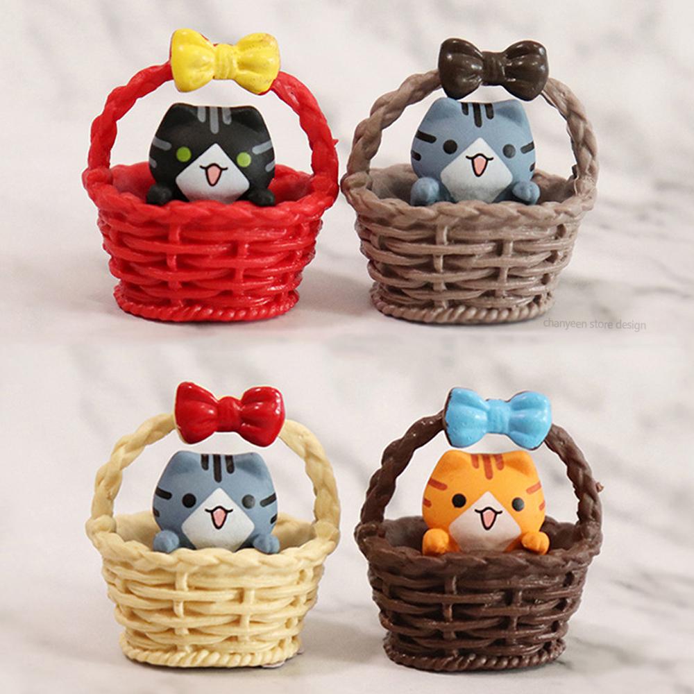 

Cute Basket Cat Ornament Miniature Kitten Figurines Statue for Kids Children Baby Birthday Gift Room Garden Car Home Decoration 35mm x 32mm