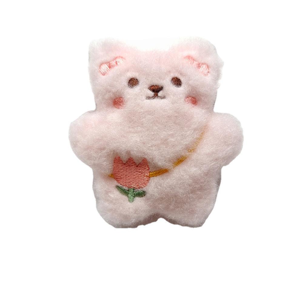 Cartoon Plush Little Bear Pendant Brooch - Cute Doll Decoration for Student Bags